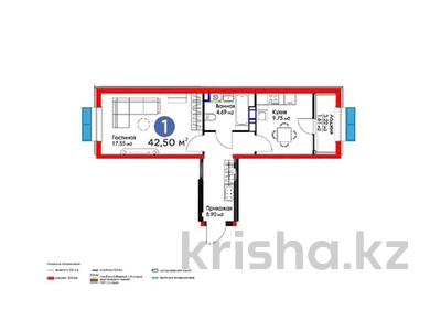 1-бөлмелі пәтер · 42 м² · 10/12 қабат, мкр Гажайып 5/3 — Монке би, бағасы: 33 млн ₸ в Алматы, Алатауский р-н