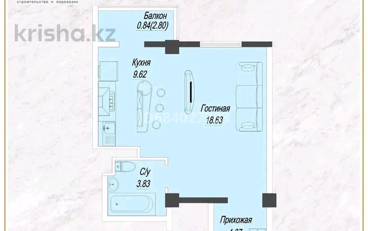 1-комнатная квартира, 37.4 м², 7/9 этаж, мкр Асар-2 32 — Утегенова за 18 млн 〒 в Шымкенте, Каратауский р-н — фото 2