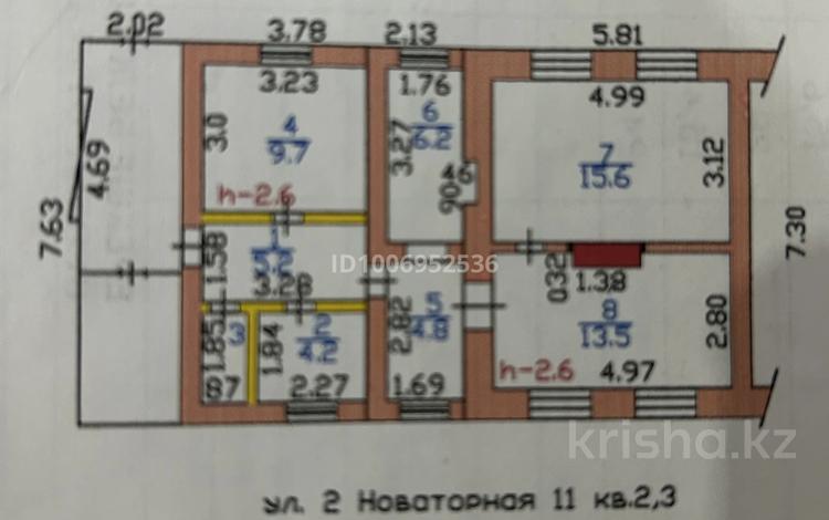 Жеке үй · 3 бөлме · 67 м² · 7 сот., 2-новаторная 11 кв 2, бағасы: 18 млн ₸ в Петропавловске — фото 2
