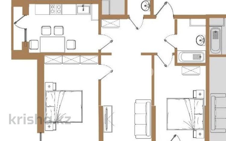 3-бөлмелі пәтер · 73.91 м² · 4/6 қабат, мкр Кайрат, бағасы: 40 млн ₸ в Алматы, Турксибский р-н — фото 2
