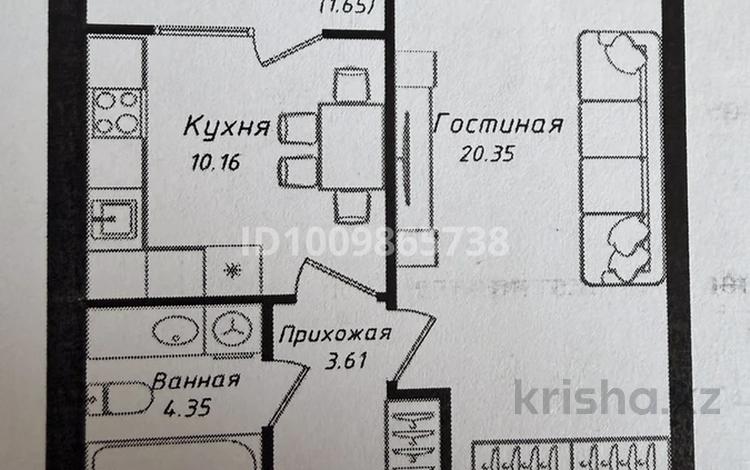 1-бөлмелі пәтер · 40.12 м² · 8/12 қабат, Улы дала 38а, бағасы: 25.5 млн ₸ в Астане — фото 2