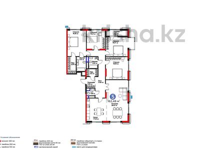 5-бөлмелі пәтер · 162.48 м² · 14/20 қабат, Кайым Мухамедханов 6/1, бағасы: ~ 149.2 млн ₸ в Астане, Есильский р-н
