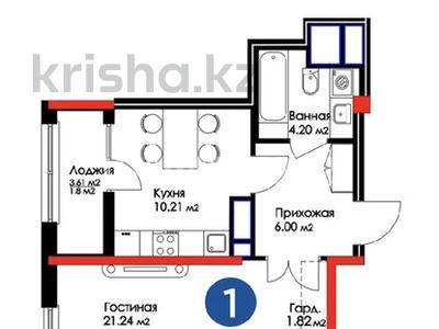 1-комнатная квартира, 45.27 м², 12/12 этаж, Сырым батыра 2 А за 25 млн 〒 в Шымкенте, Абайский р-н
