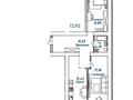 2-бөлмелі пәтер · 72.92 м² · 6/12 қабат, Жумекен Нажимеденов 38, бағасы: 37.1 млн ₸ в Астане, Сарайшык р-н