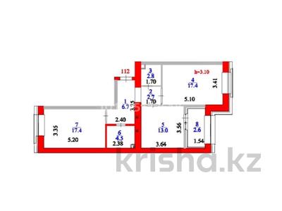 2-комнатная квартира · 67 м² · 8/9 этаж, Улы Дала 36 за 52 млн ₸ в Астане, Нура р-н
