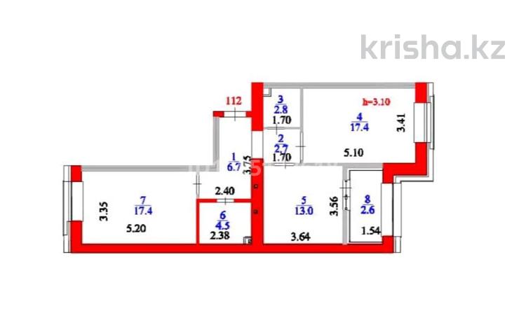 2-комнатная квартира · 67 м² · 8/9 этаж, Улы Дала 36 за 52 млн ₸ в Астане, Нура р-н — фото 2
