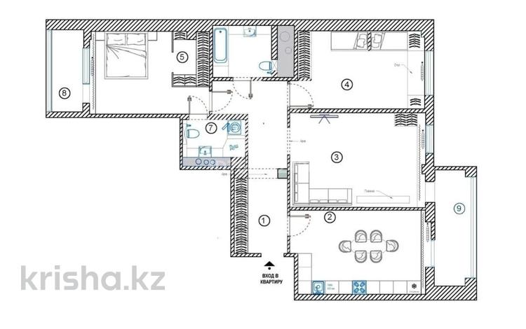 3-комнатная квартира · 118 м² · 6/12 этаж, Мәңгілік Ел 21 — Керей Жанибек хандар