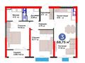3-бөлмелі пәтер · 68.75 м², Ақжар ш/а., Белжайлау 47а, бағасы: ~ 60.1 млн ₸ в Алматы, Наурызбайский р-н — фото 3