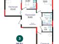 3-комнатная квартира · 99.84 м² · 13/14 этаж, Е 882 13 — БЕЗ КОМИССИИ! Выбор по этажам! за ~ 41.9 млн ₸ в Астане