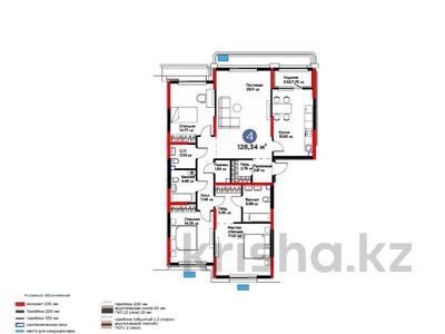 4-бөлмелі пәтер · 129 м² · 2/12 қабат, ул. Байдибек би, бағасы: ~ 71 млн ₸ в Шымкенте, Абайский р-н