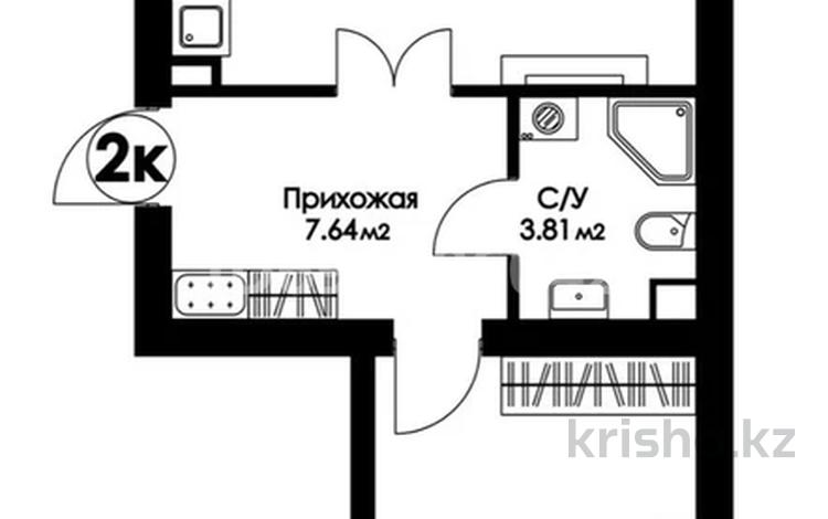 2-комнатная квартира, 55.3 м², 7/9 этаж, Е 496 3 за 23.9 млн 〒 в Астане, Нура р-н — фото 2