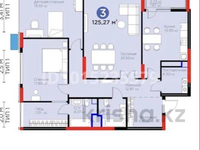 3-бөлмелі пәтер · 125.27 м² · 5/22 қабат, Динмухамед Конаев 3 — Сарайшык, бағасы: 138 млн ₸ в Астане, Есильский р-н