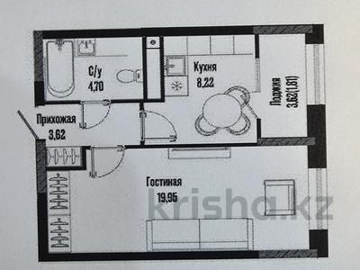 1-бөлмелі пәтер · 38 м² · 18 қабат, Жошы Хан 12/1, бағасы: 27.5 млн ₸ в Астане, Есильский р-н