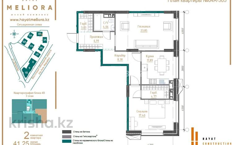2-комнатная квартира · 81 м² · 2/7 этаж, мкр Коктобе, Талгат Бигелдинов 1/5 за ~ 111.8 млн ₸ в Алматы, Медеуский р-н — фото 2