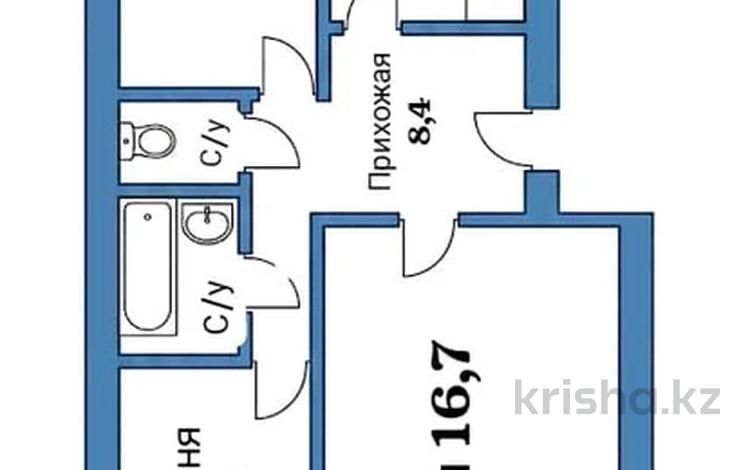 3-бөлмелі пәтер · 61.7 м² · 4/6 қабат, Назарбаева — РИО, бағасы: 18.5 млн ₸ в Кокшетау — фото 2