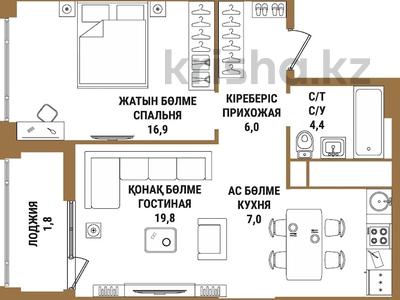 2-комнатная квартира · 56 м² · 8/20 этаж, Аль-Фараби 27 — Сейфуллина, Ключи на Руках! за 58.5 млн 〒 в Алматы, Бостандыкский р-н