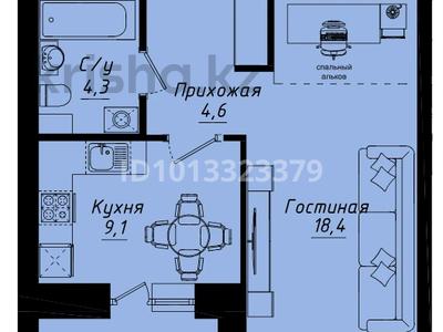 1-комнатная квартира · 38.1 м² · 3/8 этаж, Проспект Улы Дала 40 за ~ 22.3 млн ₸ в Астане, Нура р-н