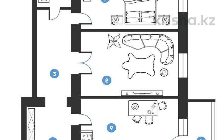 2-комнатная квартира, 77 м², 1/5 этаж, мкр Юго-Восток, Республики 49А