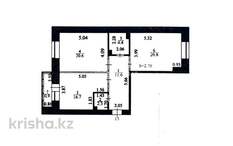 2-бөлмелі пәтер, 77.3 м², 6/12 қабат, Аманжол Болекпаева 1 — Рахымжан Кошкарбаева, бағасы: 40 млн 〒 в Астане, Алматы р-н — фото 2