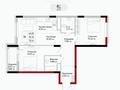 3-бөлмелі пәтер · 72.41 м², Е 908 22, бағасы: ~ 30.8 млн ₸ в Астане, Нура р-н