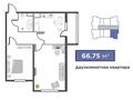2-комнатная квартира · 66.75 м², мкр Аккент 90/3 за ~ 35.4 млн 〒 в Алматы, Алатауский р-н — фото 3
