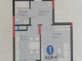 1-комнатная квартира · 42.91 м² · 4/9 этаж, Турар Рыскулов 18 — BİNOM за 36 млн ₸ в Астане, Есильский р-н — фото 4