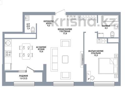 2-комнатная квартира · 60 м² · 3/16 этаж, Сатпаева 90/58 — БЕЗ КОМИССИИ за ~ 49.7 млн ₸ в Алматы, Бостандыкский р-н