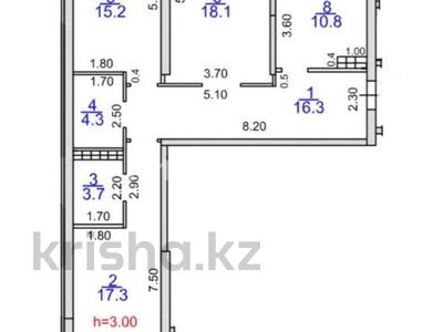 3-комнатная квартира · 90 м² · 3/9 этаж, Навои 58/4 — Навои Жандосова за 88.5 млн ₸ в Алматы, Ауэзовский р-н