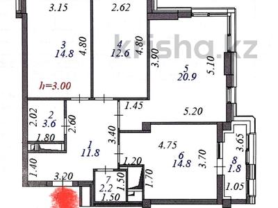 3-комнатная квартира · 82.5 м² · 15/22 этаж, Акмешит 1/3 за 115 млн ₸ в Астане, Есильский р-н