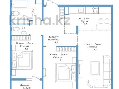 3-бөлмелі пәтер · 58.5 м² · 6/9 қабат, Райымбека — КОМИССИЯ ЖОК, бағасы: ~ 29 млн ₸ в Алматы, Наурызбайский р-н