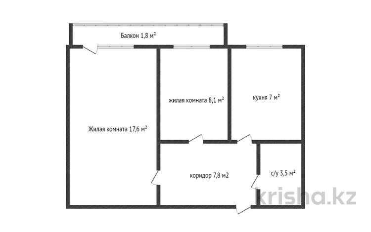 2-комнатная квартира, 45.6 м², 5/5 этаж, Чкалова 4 за 14.3 млн 〒 в Костанае — фото 2