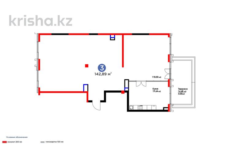 3-бөлмелі пәтер · 145 м² · 1/3 қабат, Микрорайон Мирас 115, бағасы: 285 млн ₸ в Алматы, Бостандыкский р-н — фото 2