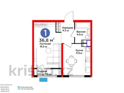 1-комнатная квартира, 36.8 м², 9/16 этаж, ​Туркия за ~ 14.1 млн 〒 в Шымкенте, Абайский р-н