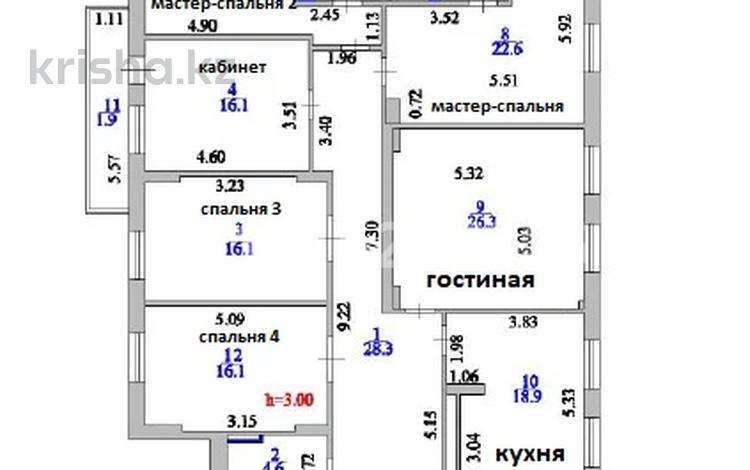 6-комнатная квартира · 185 м² · 7/10 этаж, Сарайшык 36 за 115 млн ₸ в Астане, Есильский р-н — фото 2