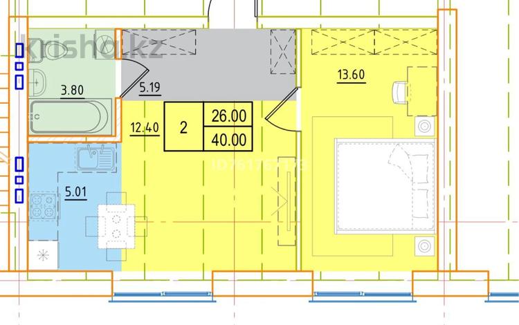 2-бөлмелі пәтер · 40 м² · 4/6 қабат, Мкрн Береке 51, бағасы: ~ 16.9 млн ₸ в Костанае — фото 2