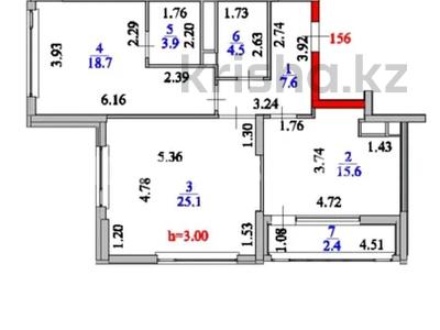 2-комнатная квартира · 78 м² · 12/15 этаж, Турар Рыскулов 3 за 79 млн ₸ в Астане, Есильский р-н