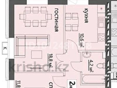 2-комнатная квартира · 59.4 м² · 6/6 этаж, ​067-й учетный квартал за 21.5 млн 〒 в Караганде, Алихана Бокейханова р-н