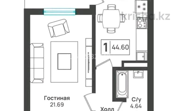 2-комнатная квартира, 44.6 м², 3/3 этаж, мкр Нурлытау (Энергетик), Мкр Нурлытау (Энергетик). ул. Парассат 14 — Школа Tamos Education school за 23.5 млн 〒 в Алматы, Бостандыкский р-н — фото 2