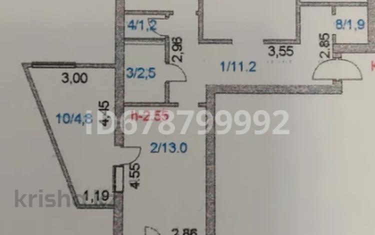 3-бөлмелі пәтер, 73.5 м², 7/9 қабат, Мкр Центральный 52, бағасы: 21.5 млн 〒 в Кокшетау — фото 14