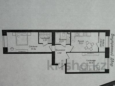 2-комнатная квартира · 65 м² · 5/9 этаж, Мухамедханова 43 за ~ 38.7 млн ₸ в Астане, Нура р-н