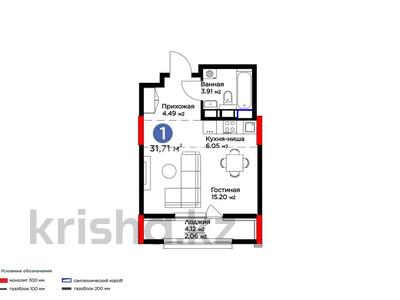 1-бөлмелі пәтер · 32 м² · 14/14 қабат, Туран, бағасы: 25 млн ₸ в Астане, Нура р-н