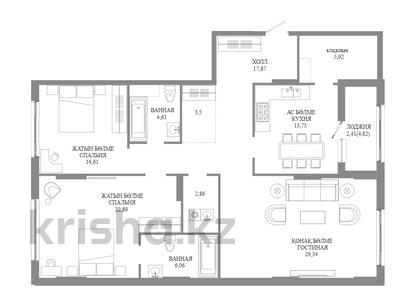 3-комнатная квартира · 122.82 м² · 4/12 этаж, А 32 2Б — БЕЗ КОМИССИИ / ТРИ КВАРТИРЫ НА ПЛОЩАДКЕ / ОГРОМНЫЙ ВЫБОР ПЛАНИРОВОК / ЗВОНИТЕ за ~ 106.8 млн ₸ в Астане, Сарайшык р-н