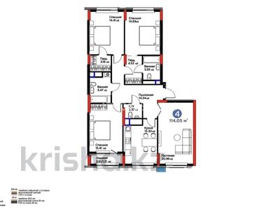 4-комнатная квартира · 115 м² · 5/12 этаж, рыскулова 18/1 за 80 млн ₸ в Астане, Есильский р-н