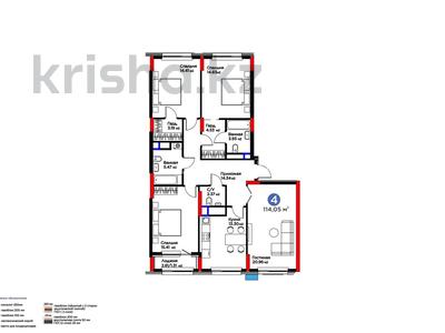 4-бөлмелі пәтер · 115 м² · 5 қабат, Турар Рыскулов 18/1, бағасы: 74 млн ₸ в Астане, Есильский р-н