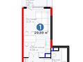 1-бөлмелі пәтер · 29.89 м² · 5/9 қабат, Нұрсая ш/а., Абулхайр-хана, бағасы: 15.5 млн ₸ в Атырау, мкр Нурсая