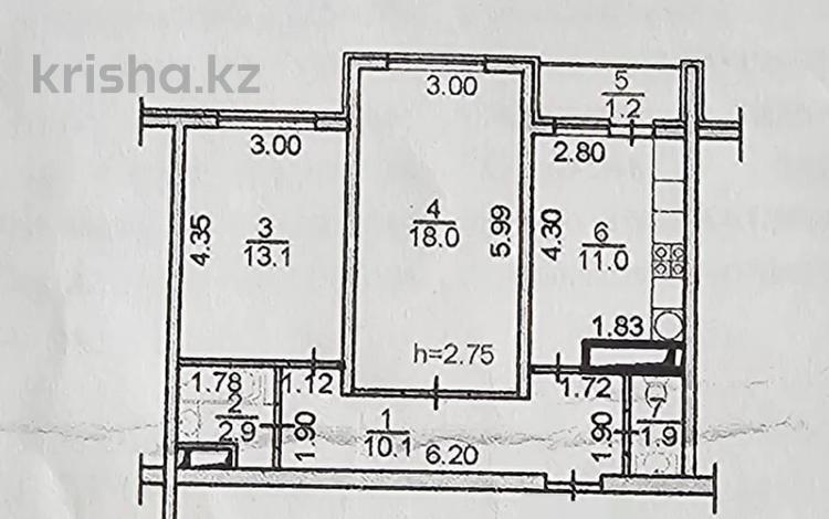 2-комнатная квартира · 58.2 м² · 10/12 этаж, Дарабоз 29 за 33 млн 〒 в Алматы, Алатауский р-н — фото 2