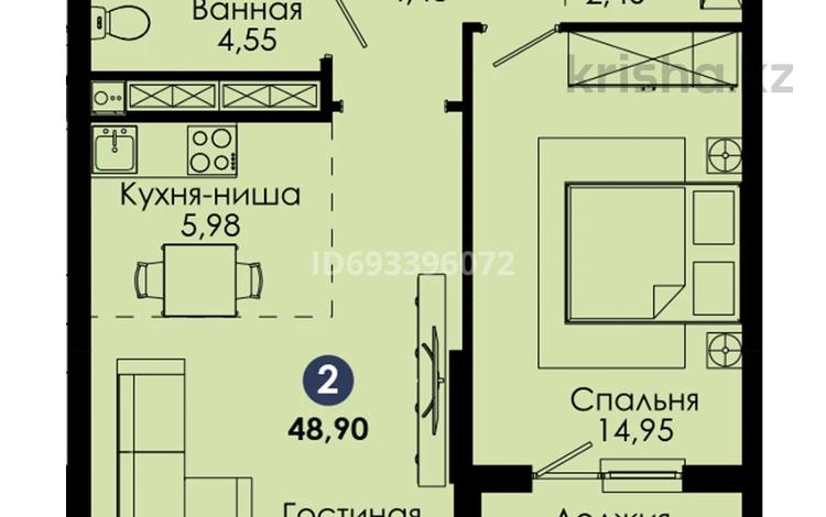 2-комнатная квартира, 49 м², 14/16 этаж, Тауелсиздик б/н — Бауыржана Момышулы за 25.9 млн 〒 в Астане, Алматы р-н — фото 3
