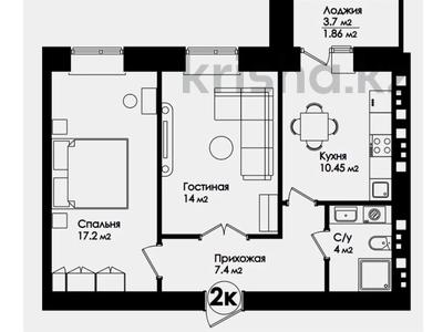 2-комнатная квартира · 54.91 м² · 3/12 этаж, Бейбарыс Султан б/н — Енлик кебек за ~ 19.2 млн 〒 в Астане, Сарыарка р-н