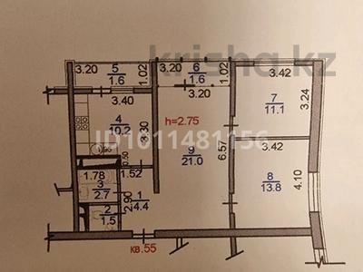 3-комнатная квартира · 67.9 м² · 2/12 этаж, мкр Дарабоз 19 — Момышулы за 50 млн ₸ в Алматы, Алатауский р-н