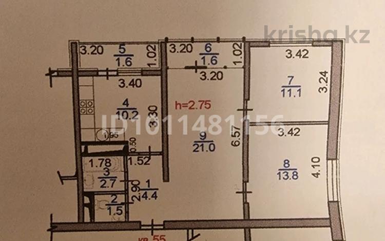 3-комнатная квартира · 67.9 м² · 2/12 этаж, мкр Дарабоз 19 — Момышулы за 50 млн ₸ в Алматы, Алатауский р-н — фото 2